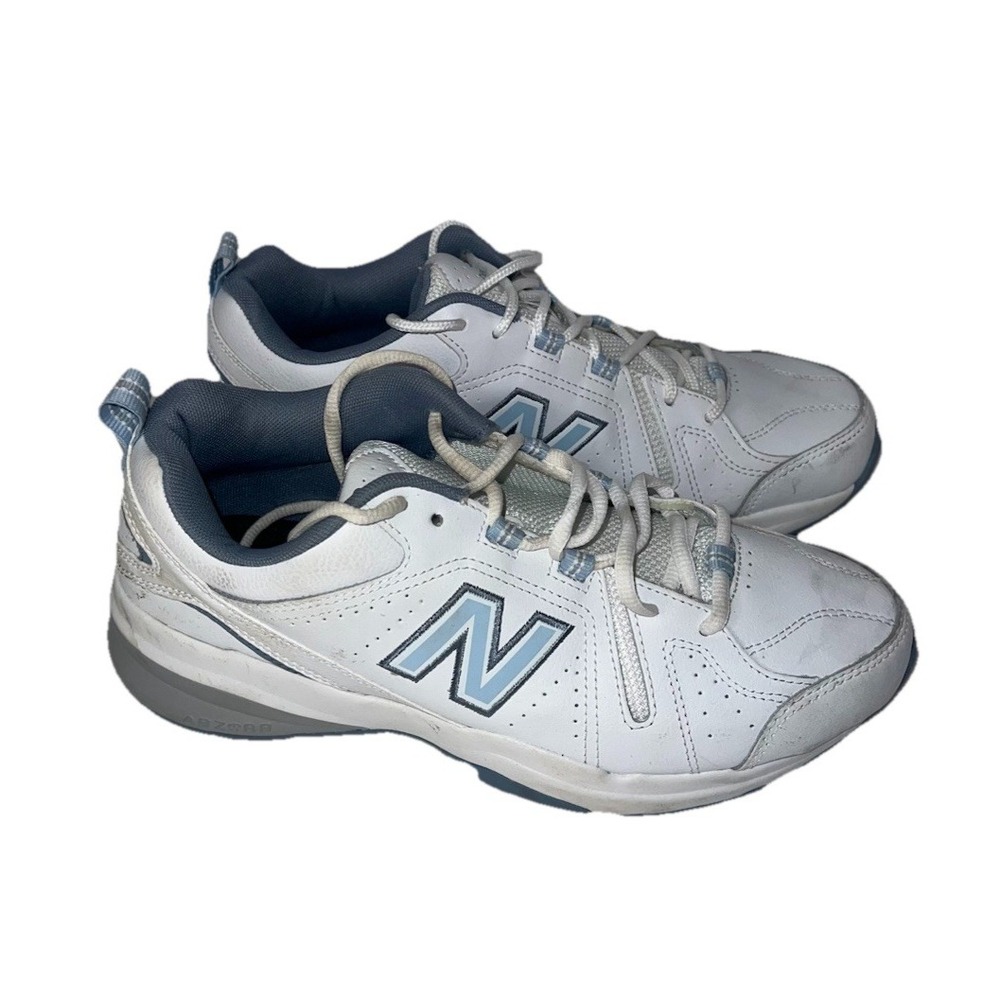 New Balance 608 Women White Blue Walking Cross-Train Sneakers WX608WB5 Sz 9